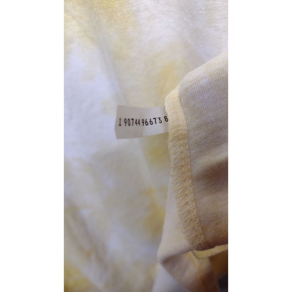 Bobbie & Brooks Yellow White Tie Dye  Blouse Short Ruffle Sleeve Size 1X - Picture 7 of 11